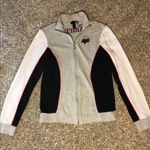 Fox black, white, Grey, pink zip up